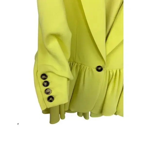 CINQ À SEPT Kourtney Ruffled Blazer Yuzu Size 6 - Picture 8 of 12